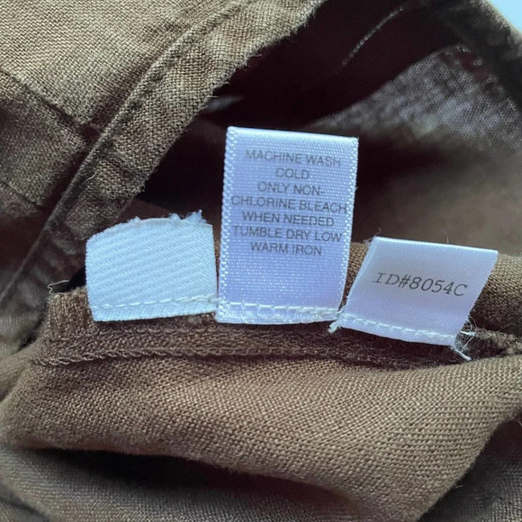 Ann Taylor Linen Skirt Embroidered Floral Brown Size 4 Petite - Picture 9 of 9